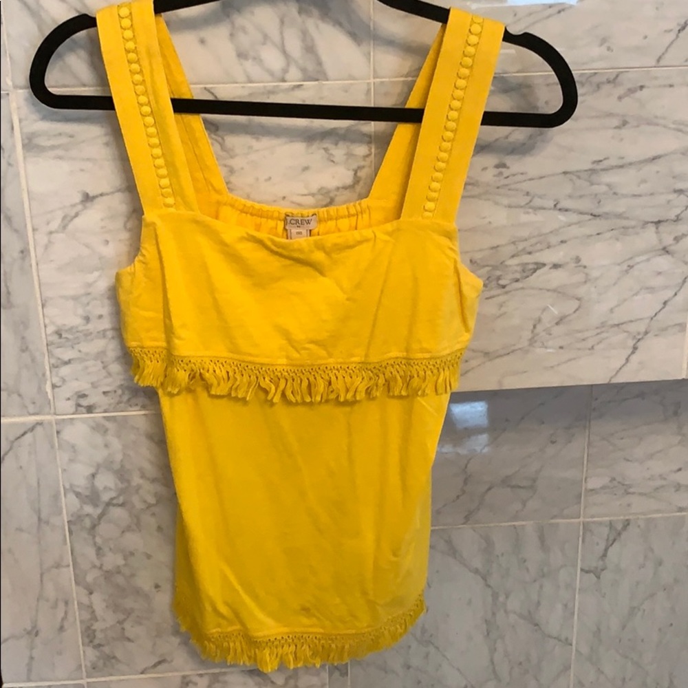 J Crew yellow fringe tank